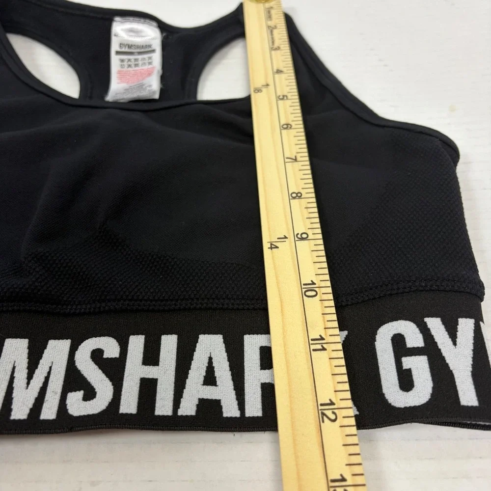 Gymshark Flex Seamless Sports Bra Black Grey Womens Small Racerback